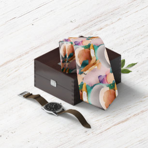 Moderne Chic Abstrakte Terrakotta Teal Krawatte