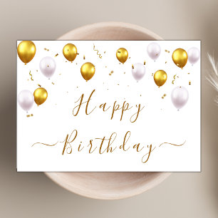 Moderne Chic Balloons Elegantes Happy Birthday Scr Karte
