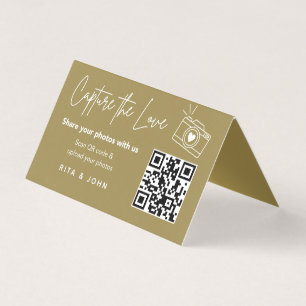 Moderne Chic Capture The Love QR-Code-Karte gefalt