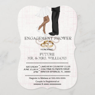 Moderne Chic Couple Fiançailles douche Invitation