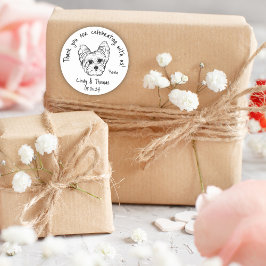 Moderne Chic Custom Funny Yorkie Dog Gastgeschenk  Runder Aufkleber