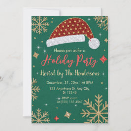 Moderne Chic Festivals Gold Snowflakes Holiday Par Einladung