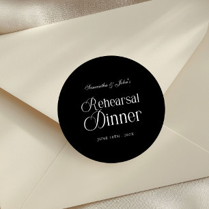 Moderne Chic Generalprobe zum Dinner Runder Aufkleber
