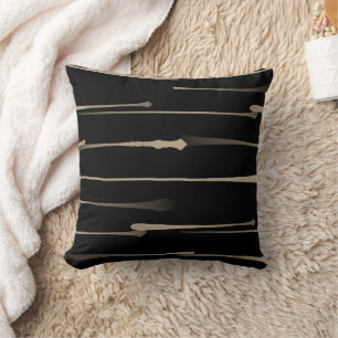 Moderne Chic Gold, Schwarz Abstract Boutique Art D Kissen