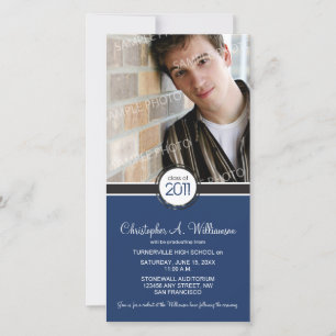 Moderne Chic Graduation Faire-part (marine)