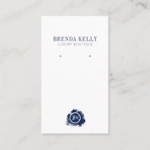 Moderne Chic Monogram Navy & White QR Code Ohrring