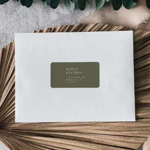 Moderne Chic Olive Green Étiquettes de adresse RSV