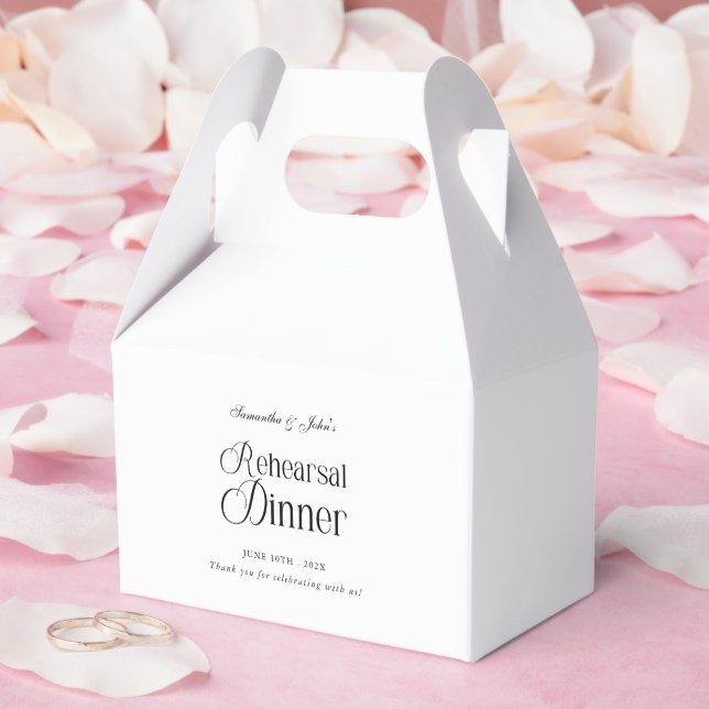 Moderne Chic-Probe-Dinner Danke Geschenkschachtel (Hochzeit)