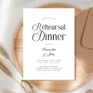 Moderne Chic-Schrift Hochzeitsprobe-Dinner Einladung
