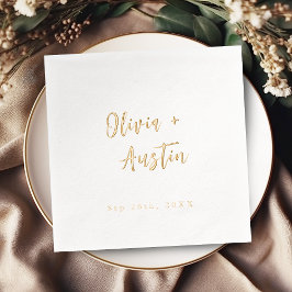 Moderne Chic Schrift Minimalistische Hochzeit Servietten Mit Folie