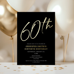 Moderne Chic Schrift Sechzigster 60. Geburtstagspa Folieneinladung