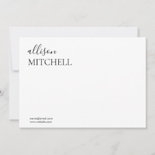 Moderne Chic Script Calligraphy Note Card Mitteilungskarte