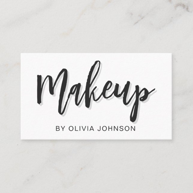 Moderne Chic Script Makeup Artist Business Card Visitenkarte (Vorderseite)
