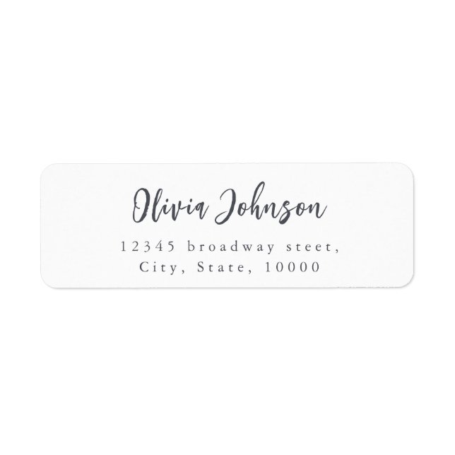 Moderne Chic Script Minimalistische Rücksendeadres (Vorne)