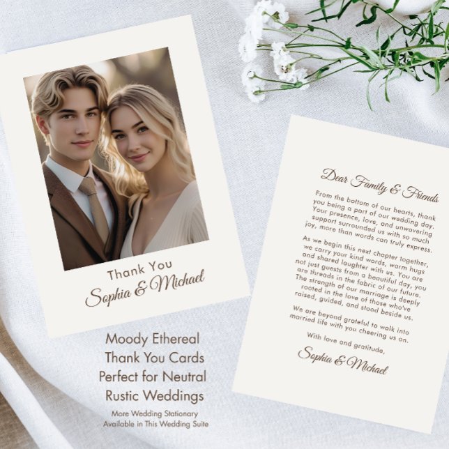 Moderne Chic simple photo Carte de remerciements (Créateur téléchargé)