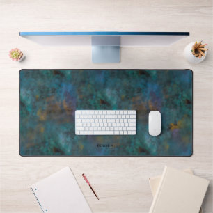 Moderne Chic Tie-Dye Vert Bleu Foncé Nom Personnal