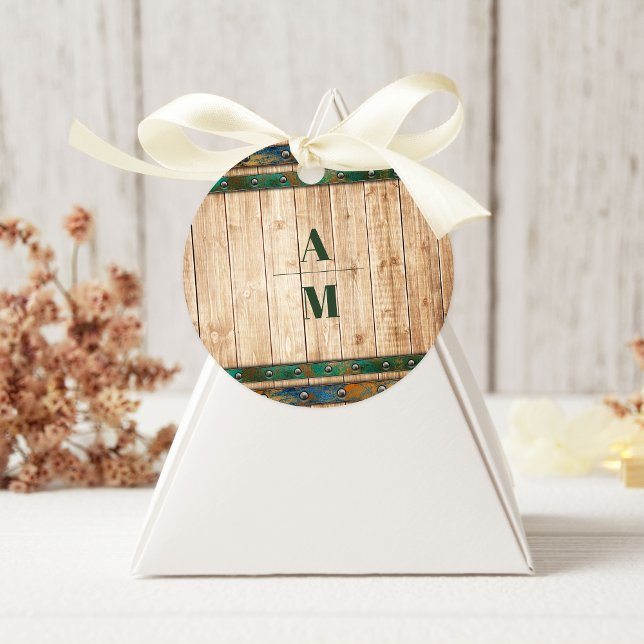 Moderne Chic Vineyard Wedding Runder Aufkleber (Von Creator hochgeladen)