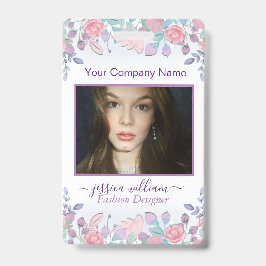 Moderne Chic Watercolor Blue Hydrangeas Floral Ausweis