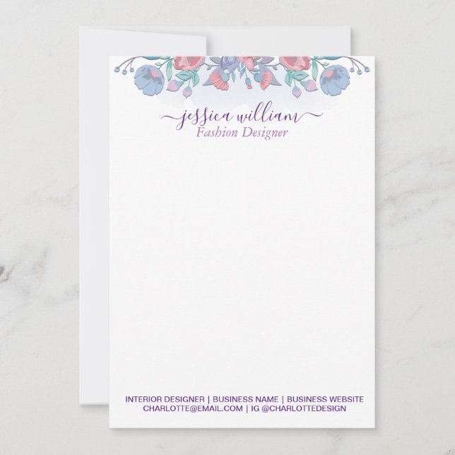 Moderne Chic Watercolor Blue Hydrangeas Floral Dankeskarte (Vorderseite)