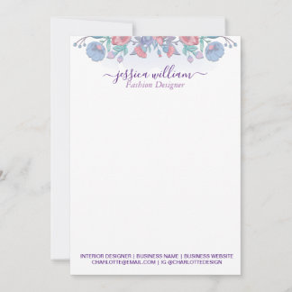 Moderne Chic Watercolor Blue Hydrangeas Floral Dankeskarte