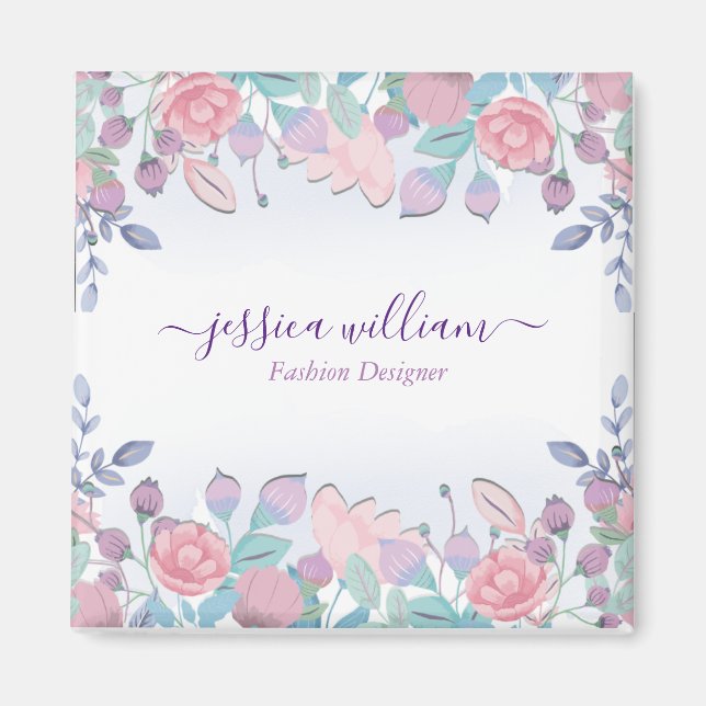 Moderne Chic Watercolor Blue Hydrangeas Floral Magnet (Vorne)