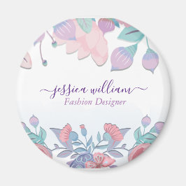 Moderne Chic Watercolor Blue Hydrangeas Floral Magnet