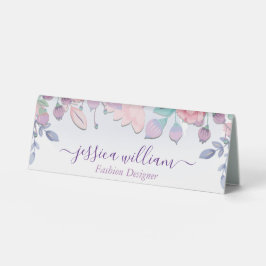 Moderne Chic Watercolor Blue Hydrangeas Floral Tischaufsteller
