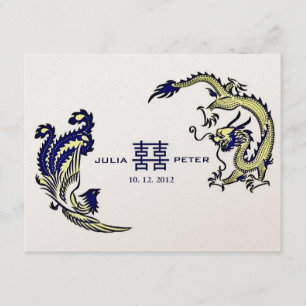 Moderne chinesische Hochzeitseinladung mit Drache  Einladung