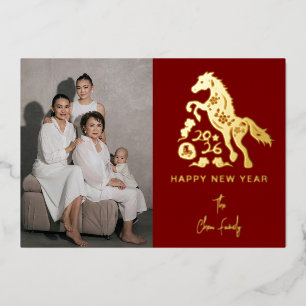 Moderne chinesische Neujahrsfotos Folien Feiertagskarte