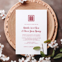Moderne chinesische Red Double Happing Wedding Inv