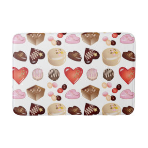 Moderne Chocolate Candy Heart Pattern Badematte
