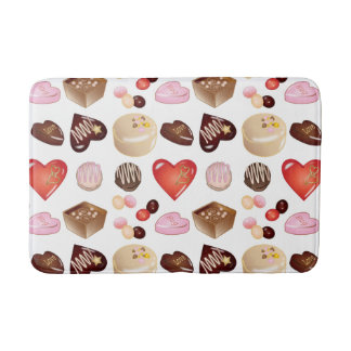 Moderne Chocolate Candy Heart Pattern Badematte