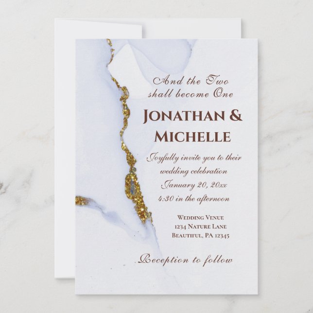 Moderne Christliche Hochzeiten in Dusty Blue und G Einladung (Vorderseite)