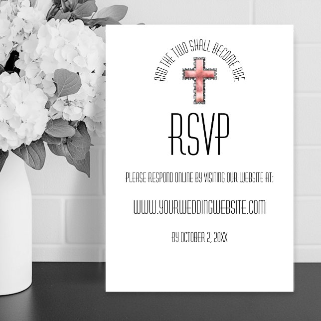 Moderne Christliche Hochzeitskarte RSVP Karte (Modern Minimalist Christian Two Become One Wedding RSVP Card
)