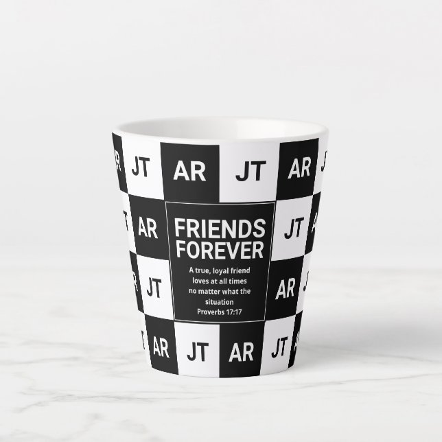 Moderne Christliche Monogramm-FREUNDE FÜR DIE Milchtasse (Vorderseite)