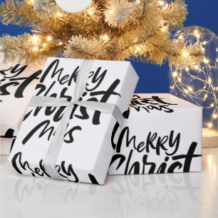 Moderne Christliche religiöse Weihnachtsschrift Geschenkpapier