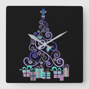 ****MODERNE CHRISTMAS**** KLICKEN QUADRATISCHE WANDUHR