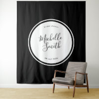 Moderne Circle Schlicht Premium Boho Black Dusche
