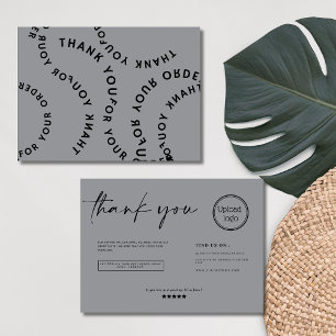 Moderne Circular Typografy Gray vielen Dank Visitenkarte