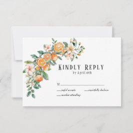 Moderne Citrus-Themed Wedding Response Card RSVP Karte
