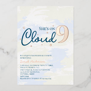 Moderne Cloud Nine Brautparty Rose Gold Folieneinladung