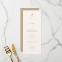 Moderne Coastal Chic Beige Hochzeit Menükarte
