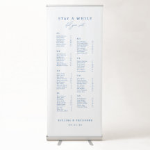 Moderne Cobalt Blue Wedding Seating Chart