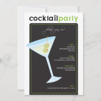 Moderne Cocktail-Party Einladung (Kalkgrün)