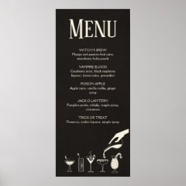 Moderne Cocktailkarte Halloween Mitte des Jahrhund Poster