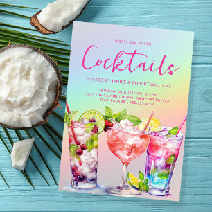 Moderne Cocktailparty-Getränke Einladung