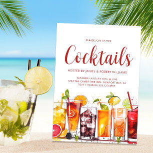 Moderne Cocktailparty-Getränke Einladung