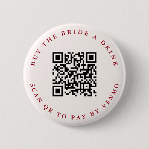 Moderne Cocktails Bachelorette QR-Code Button