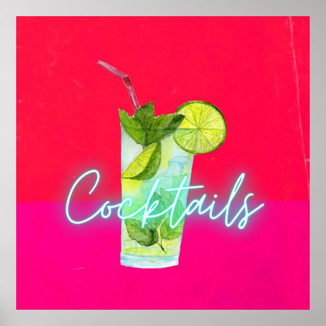 Moderne Cocktails Bar Art Poster (Vorne)