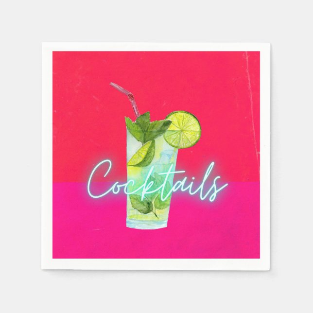 Moderne Cocktails Bar Art Serviette (Vorderseite)